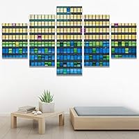 SIGNWIN 5 Panel Canvas Wall Art Modern Art Abstract Closeup Cool Line Minimalism Minimalist Multicolor for Home Decorations Ready to Hang - 60