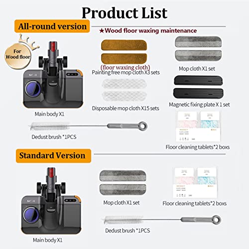 Electric Mop Head Attachment for Dyson V8 V10 V11 V15 V12slim Cordless Vacuum Cleaner Accessories, with LED UV,230ml Detachable Water Tank ,Home Hardwood Tiles Floor Cleaning Wet Dry Mop(Standard) - Image 6