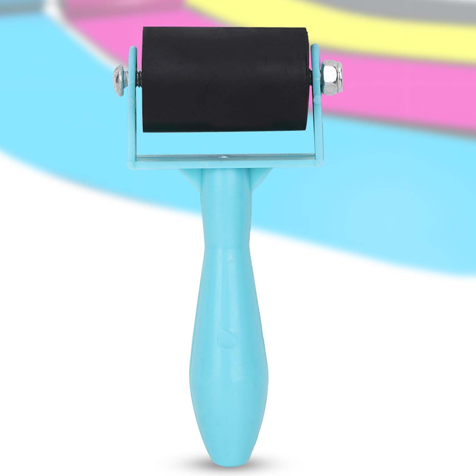 Brayer Rollers, 3.5cm Plastic Handle Printmaking Brayer, Ink Painting Rubber Roller Art Stamping Tool, for Crafting (Green)