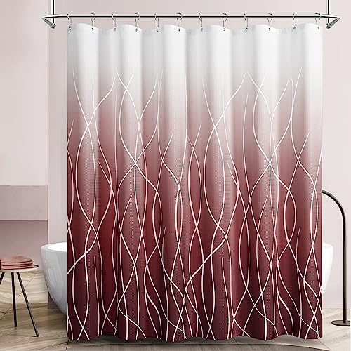 Naturoom Burgundy Fabric Shower Curtain 230GSM Weigted Modern Hotel Style Red Shower Curtains for Bathroom Washable Bathroom Curtains Shower Set with Hooks,Dark Red,72 x 72 inch Naturoom Burgundy Fabric Shower Curtain 230GSM Weigted Modern Hotel Style Red Shower Curtains for Bathroom Washable Bathroom Curtains Shower Set with Hooks,Dark Red,72 x 72 inch
