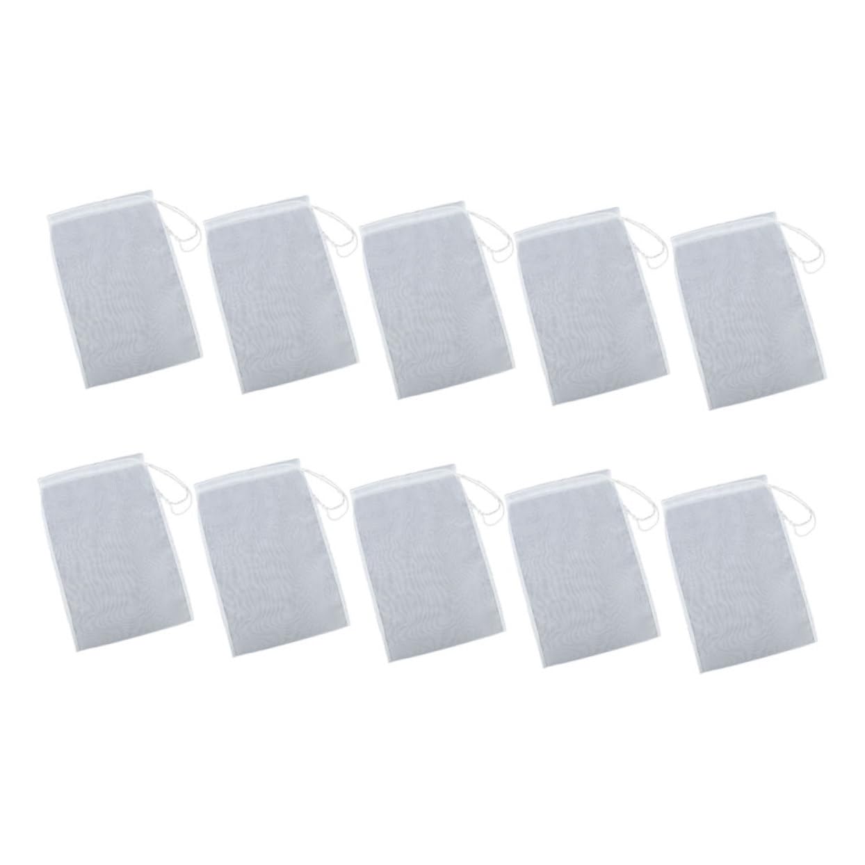 SOLUSTRE 10Pcs Nylon Drawstring Filter Bags Portable Mesh Pouches for Soy Milk Tea and Food Straining Mesh Easy to Use Kitchen Essential