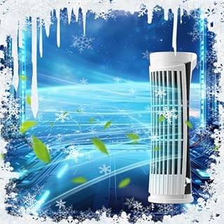 Bladeless Tower Fan with Powerful Airflow, Standing Fan that Blows Cold Air for Home,Electric Standing Air Circulator With LED Lights USB Powered Safe Design for Office Home Table Bedroom (White)