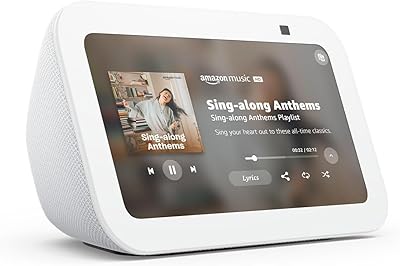 Amazon Echo Show 5 (newest model), Smart display with 2x the bass and clearer sound, Glacier White