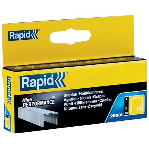 Rapid Caja de Grapas N.º 13 de Alambre Fino de Acero Galvanizado, 8 mm – 2.500 Grapas