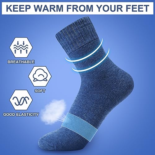 Liitrsh 48 Pairs Winter Wool Socks for Women and Men Thick Thermal Hiking Socks Warm Thick Socks Soft Cozy Crew Work Socks for Hiking Cold Weather Boot Socks3