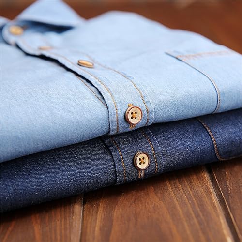 Chaqueta de mezclilla casual manga larga para hombre miniatura 7