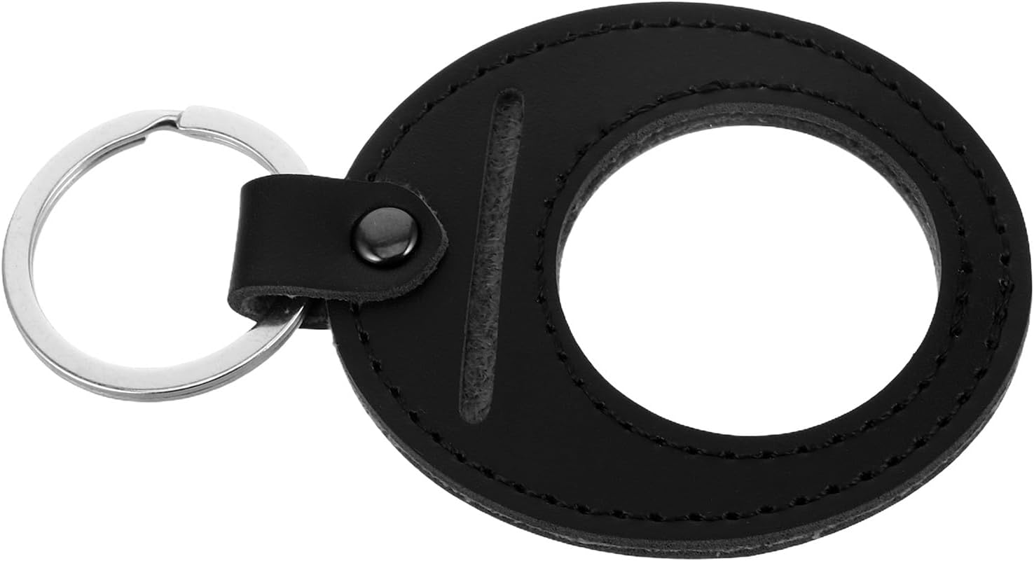 CLISPEED Coin Supply Keychain Coin Holder Badge Protective Sleeve 34mm Compact Black Accessory for Men’s Keyrings