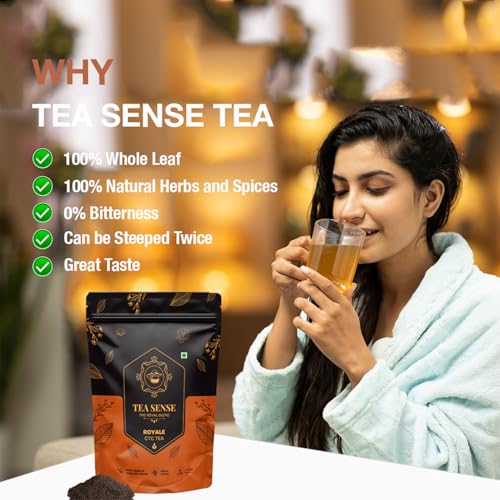 Image of TEA SENSE Royale Tea - Strong Assam Blend | 500 g | Rich Colour & Bold Taste | Perfect Everyday Kadak Chai