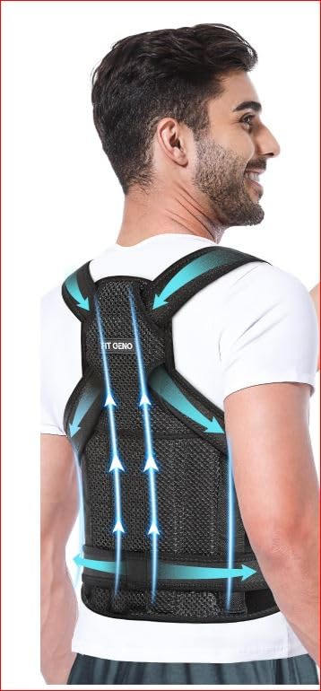 Back Brace Posture Corrector for Men & Women: Adjustable Full Back Support - Shoulder Straightener - Upper & Lower Back Pain Relief - Scoliosis/Hunchback/Hump/Thoracic/Spine Corrector (Medium)