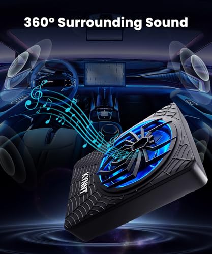 Image of 10 Inch 1200W Slim Underseat Powered Car Subwoofer with Built-in Amplifier, High /Low Level Input, Deep Bass & Blue Dynamic Ambient Light, for Car Truck & SUV