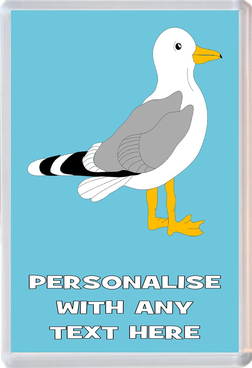 Personalised Seagull 96 x 67mm Jumbo Fridge Magnet - Any Text/Name