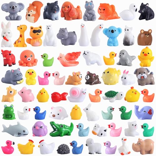 La Mejor Selección de Figuritas favoritos de las personas. 44 DWWPOO 70 piezas Mini Animales de Resina Animales Pequeños Mini Patos Jardín Decoración 70 Estilos Mini Figuras de Resina en Miniatura a Granel para Casa de Muñecas Slime Charm...
