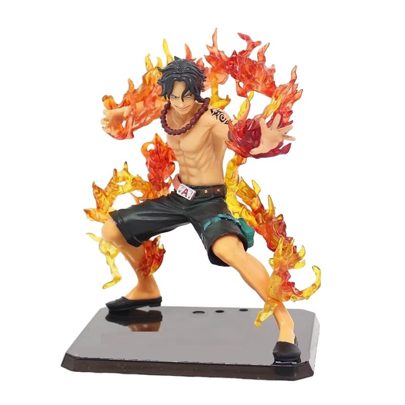 Image of Trunkin | One Piece Portgas D Ace Battle Version Fire Fist Action Figure | PVC Multicolour Weeb Manga Collectible Model Toy | 11.5 Cms