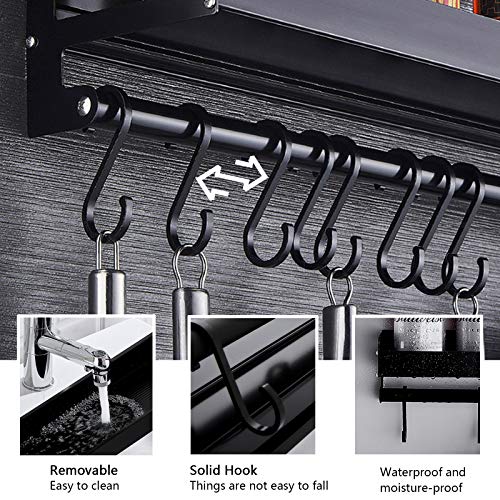 Celuicion Hakenleiste Küche - 8 Haken Ohne Bohren Mit Saugnapf, 40cm