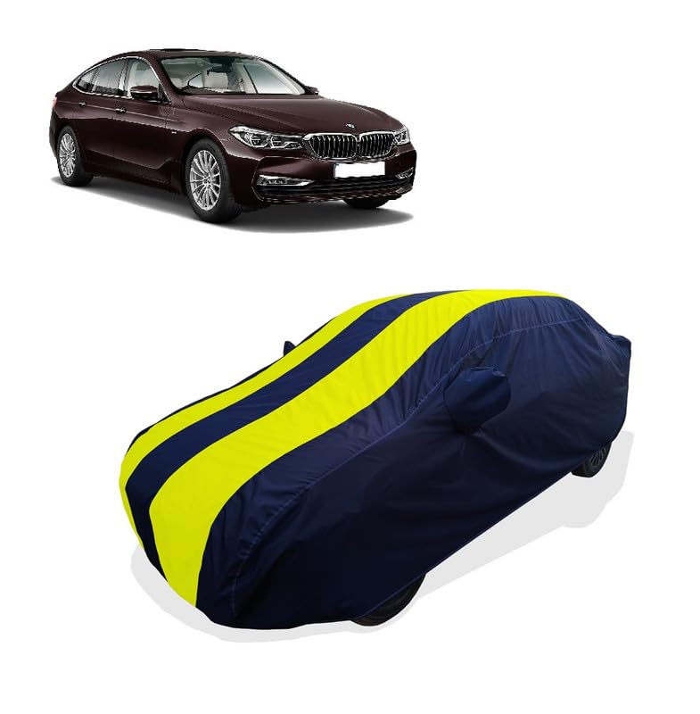 COXTOR - Four Wheeler - Car Body Cover Compatible with BMW 6 Series GT 630d M Sport Diesel Car Cover with Water -Resistant - Dust Proof - Semi-Waterproof Premium 190 T Fabric (Yellow Stripes)