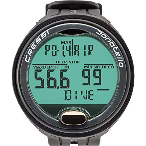 Image of Cressi Donatello Scuba Dive Computer, Single-Button Interface, Black /Silver