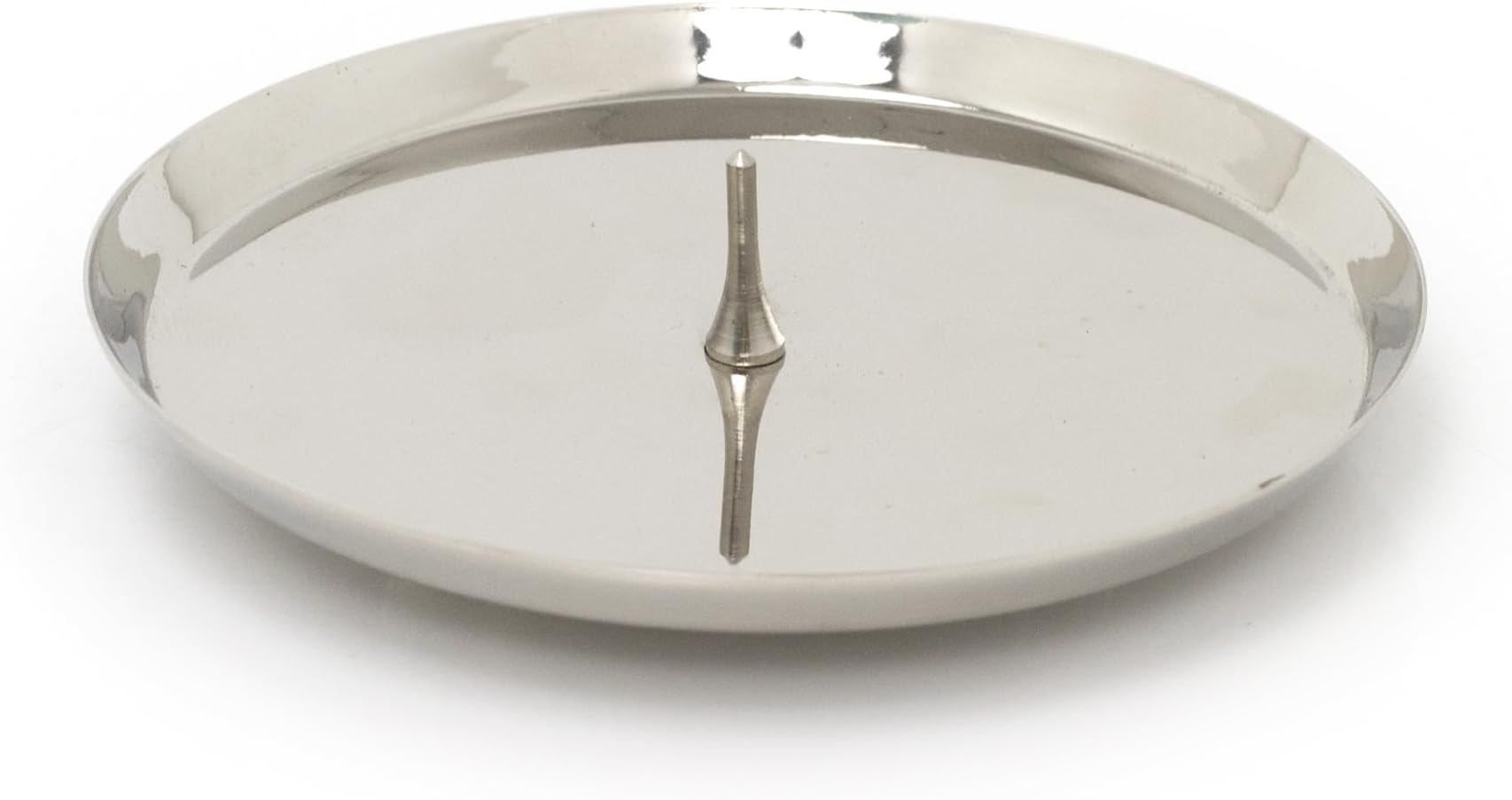 Carousel Home Silver Round Metal Spike Candle Holder Pillar Candle Plate Stand 10cm