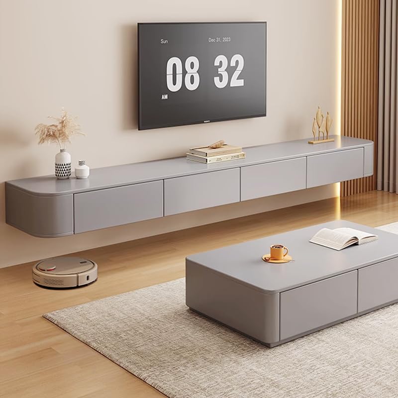 Meuble TV mural moderne gris : gagnez de la place avec ce meuble de rangement 120 cm