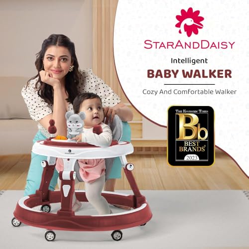 Image of StarAndDaisy 360 Baby Walker 6-24 Months / 7 Level Height Adjustment Walker for Kids Boy and Girl with Switchable Food & Musical Toy Tray /Premium Baby Activity Walker - Red