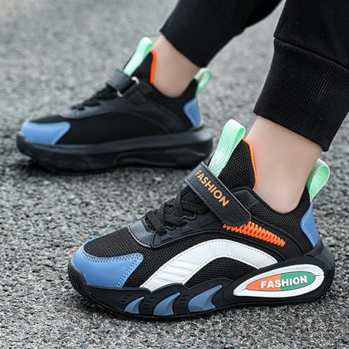 Boys Basketball Sneakers Kids Hiking Travelling Running Walking Shoes Breathable Lightweight Anti-Slip Trainers4