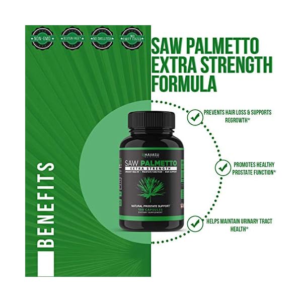 Saw Palmetto for Men Prostate Supplements | Prostate Support Supplement for Mens Health | Potent Saw Palmetto for DHT, Urinary and Prostate Health | Over 3 Month Supply Mens Prostate & Hair Vitamins