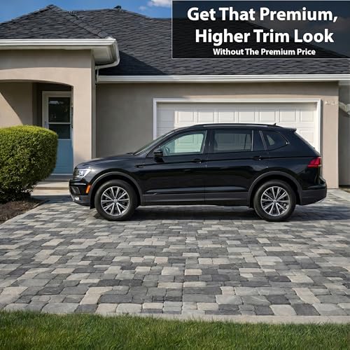 Image of BOGAR TECH DESIGNS for Volkswagen Tiguan 2018-2024 Side Window Chrome Delete - Precut Vinyl Trim Overlay, Gloss Black Blackout Appearance