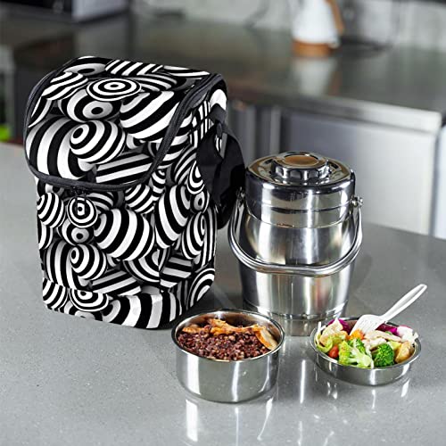 Lonchera grande 3D Abstract Ball con correa ajustable para el hombro 7