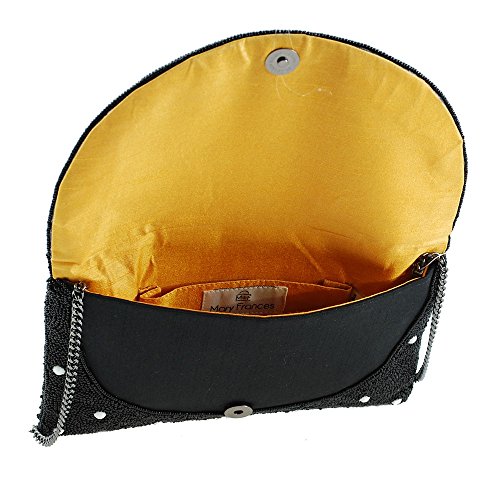 Mary Frances Oopsy Daisy Beaded Flower Crossbody Clutch Purse, Black4