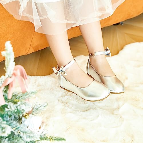Kiderence Little Toddler Girls Ballerina Ballet Flats Shoes for Kids | Soft Fit | Durable & Comfortable | Size 2-6