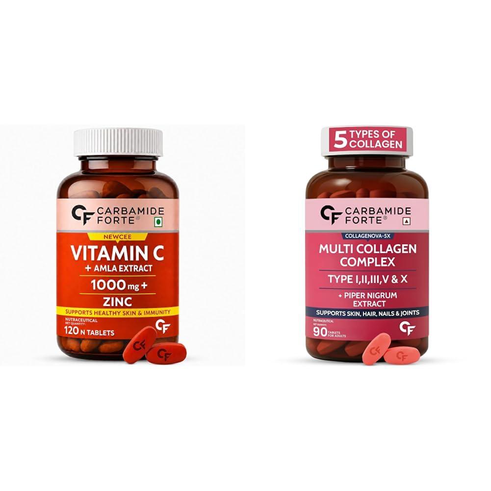 Carbamide Forte Natural Vitamin C Supplements Amla Extract With Zinc For Immunity & Skincare | Vitamin C Tablets - 120 Tablets & Multi Collagen Supplements For Skin | Collagen Tablets For Women-image-10