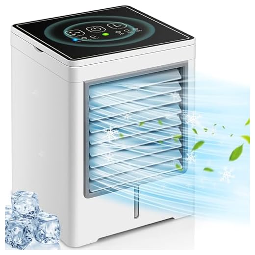 Portable Air Conditioners, Personal Evaporative Air Cooler with 3 Wind Speeds Touch Screen Mini Air Conditioner, Portable Ac Unit Fan with 1-6H Timer for Room, Desk, Tent, Bedroom, Car, RV and Camping