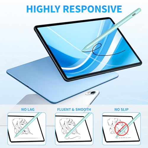 Stylus-Pens-for-Touch-Screen-DRYMOKINI-Stylist-Pen-Compatible-for-Android-and-iOS-TabletPhones-Rechargeable-Universal-Stylus-Pencil-Compatible-for-A-pplei-PadPhone-Tablet-Light-Blue