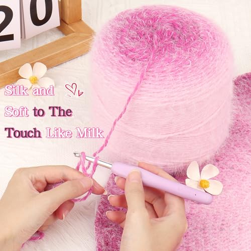 Image of Katech Ombre Yarn for Crocheting-Large Skein of Gradient Yarn Cake-2 Pack of 200g /7.05 oz-80% Acrylic,20% Nylon- #4 Medium-Perfect for Star Blankets, Scarves, Shawls and Garments (L)