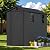 Devoko 4×8 FT Resin Outdoor Storage Shed, Garden Shed with Floor, Lockable Door and Two Windows, Waterproof Outside Plastic shed for Backyard Bike, Tools, Lawn Mower, Dark Grey