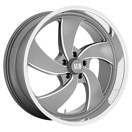 US Mag 1PC U133 DESPERADO Anthracite Wheel Milled (24 x 9. inches /5 x 120 mm, 1 mm Offset)