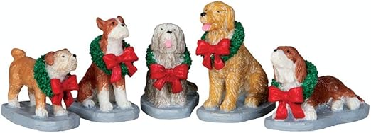 Village Collection Christmas Pooch, Set of 5 #32138