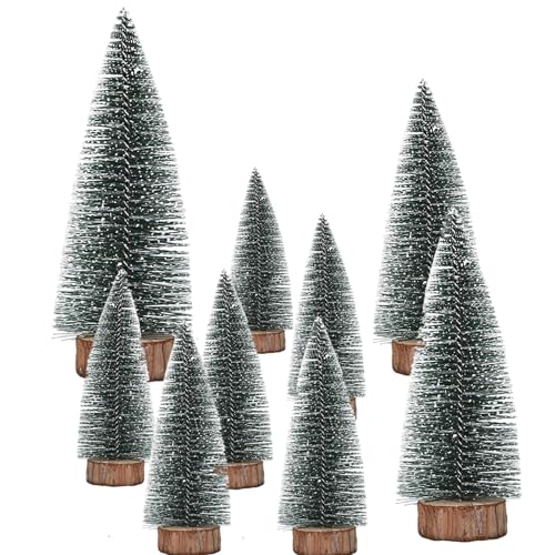 9 Stück Mini Weihnachtsbaum 10/15/20cm Mini Tannenbaum Deko Kleine...