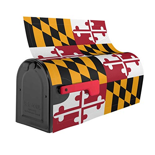 Image of Dujiea Maryland Flag Mailbox Wraps - Waterproof Magnetic Post Box Cover, Large Size 25.5 inch L x 21 inch W - Garden Yard Outside Farmhouse Home Decor