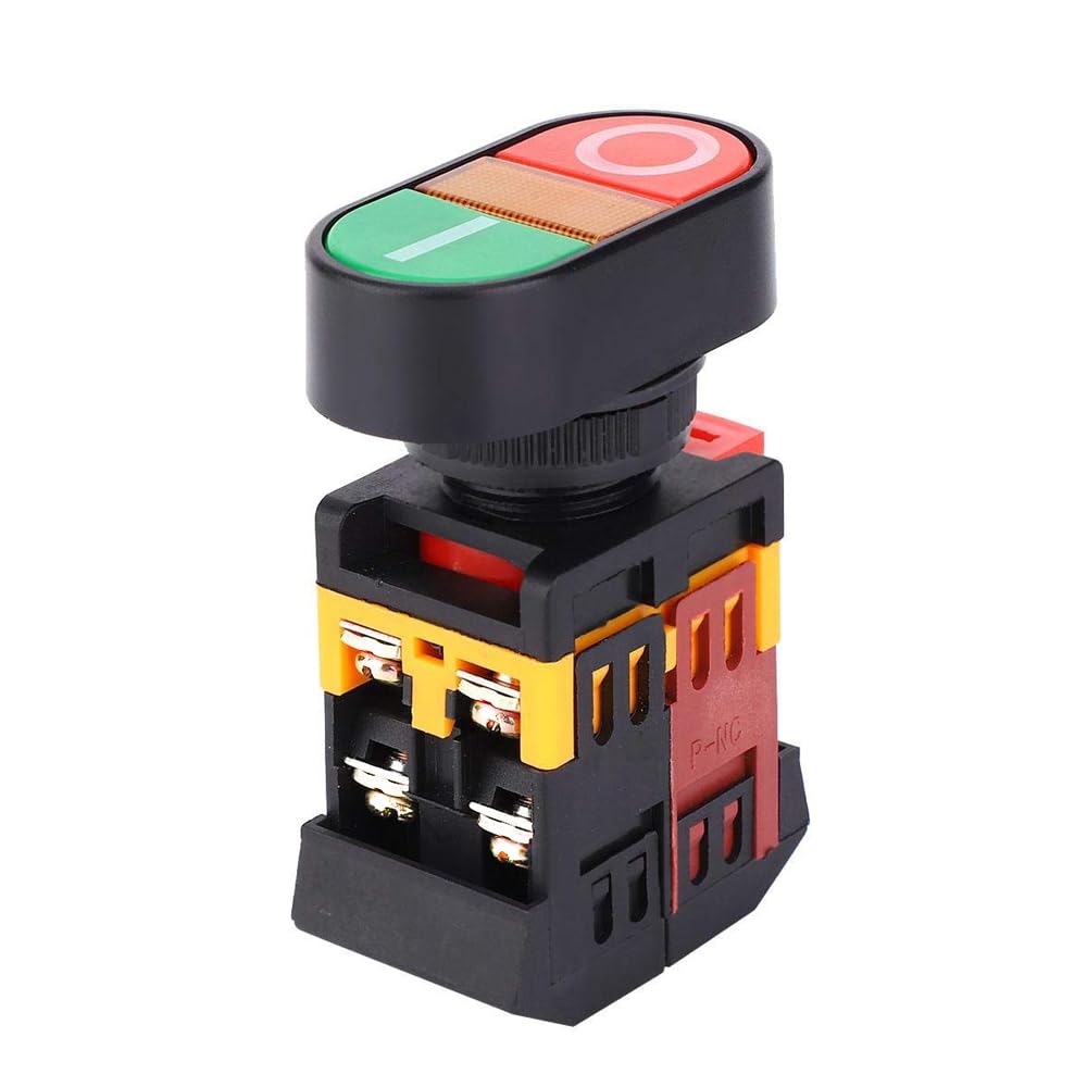 Snapklik.com : AC 220V 10A ON/Off Start Stop Momentary Push Button ...