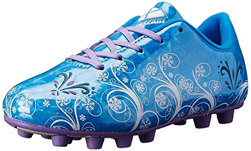 Vizari Frost Firm Ground Soccer Shoes for Youth | Graphic Football Shoes for Kids with Comfort & Padded Linings | Durable Cleats for Boys & Girls Perfect for Outdoor Play Blue/Purple