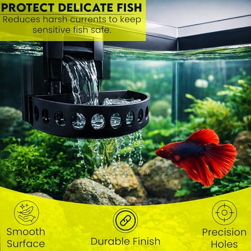 Image of Aquarium Filter Baffle, Universal HOB Filter Compatible, Slow Flow Design for Betta Fish and Shrimp Tanks, 2 Suction Cups for Easy to Install Aquarium (Small)