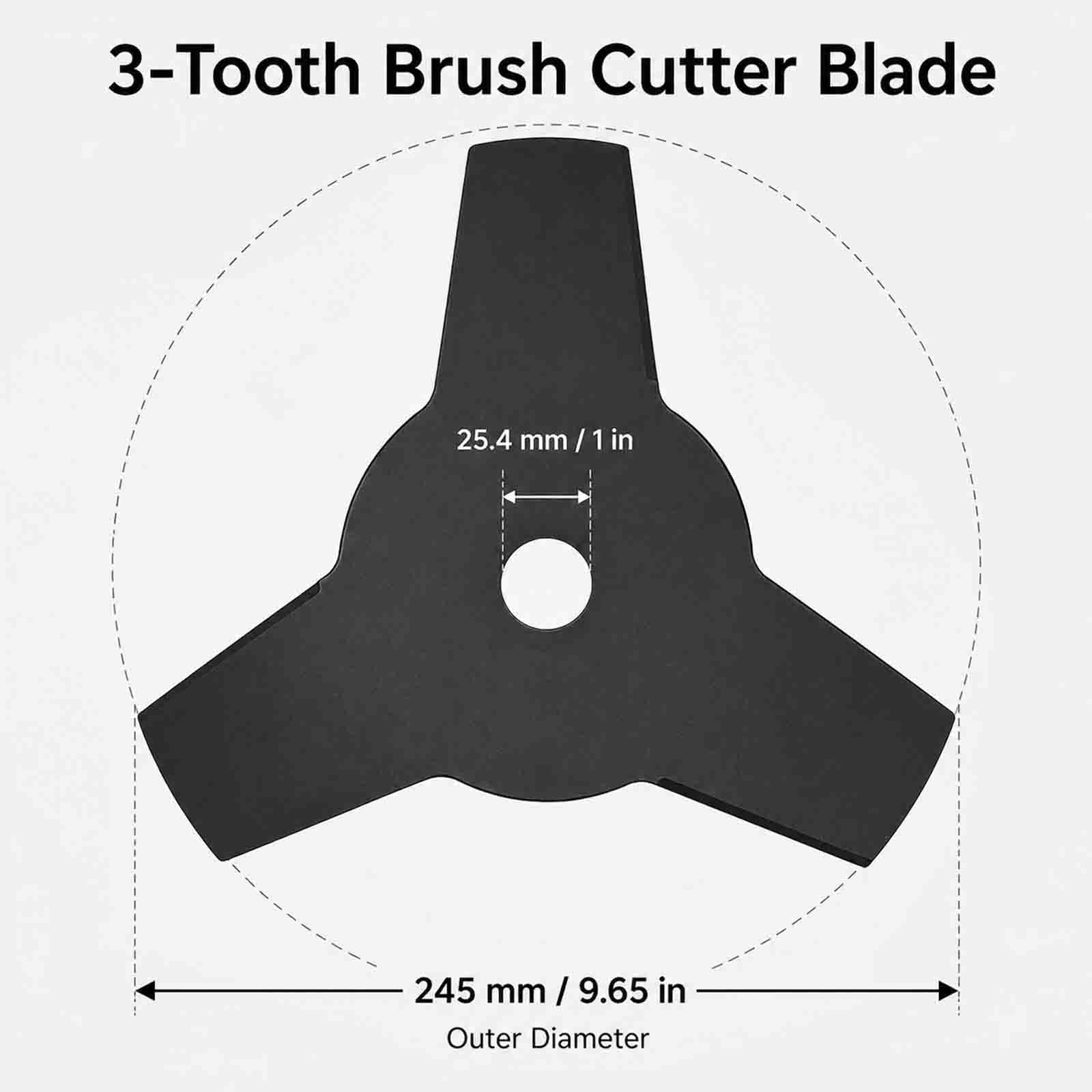 Lame 3 Dents en Acier Carbone pour Débroussailleuse pour Efco DS 3500 S, Lame de Rechange pour Herbes Épaisses, Mauvaises Herbes, Arbustes et Jardin