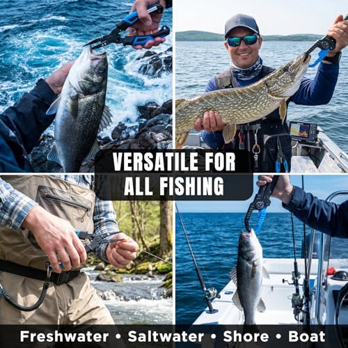 Image of PLUSINNO Fishing Gear, Fishing Tools, Fishing Accessories, Corrosion Resistant Fishing Pliers Kit, Fishing Knife, Floating Fish Lip Gripper Fishing Gifts for Men, Gifts for Fishermen