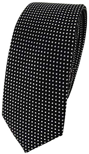 Cravate pure soie noire à pois argentés TigerTie haute qualité