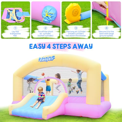 Large Bounce House for Big Kids 3-12, 14.8 x 14.5 FT Inflatable Bouncy Castle, Jumper, Slide, Basketball Hoop, Throw Ball Game, Ball Pits, Blower Included - Image 5