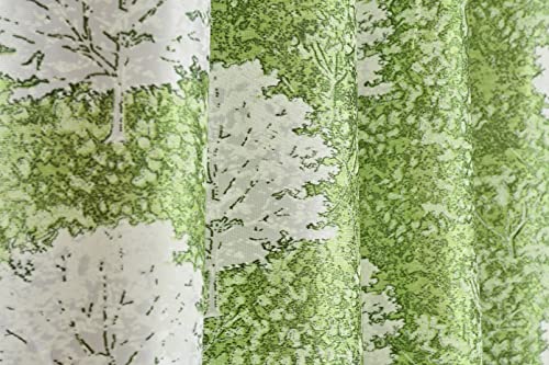 Image of Polyester Curtains 7 Feet Long Set of 2 for Door (Green 4 ft x 7 ft)