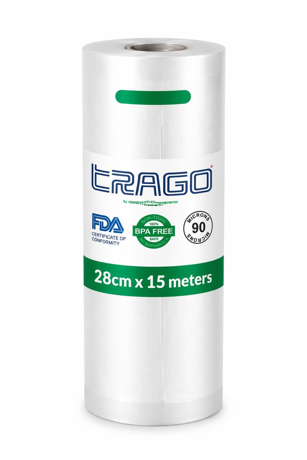 TRAGO Vacuum Sealer Embossed Bag Roll - Food Storage Saver Bag Roll 28 cm x 15Meters (11" X 15 meter), Clear, FDA approved, souse vide cooking | travel friendly | storage bags | packing-image-5