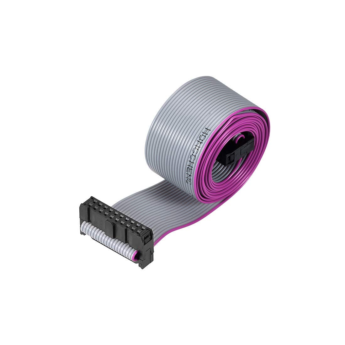 IDC Wire Flat Ribbon Cable FC/FC Connector A-type 20 Pins 2.54mm Pitch 1m Length Grey