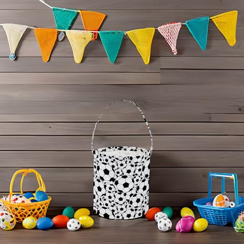 Image of Soccer Easter Basket for Kids Baby Boys and Girls Cute Toy Storage Organizer Bin Box Easter Dinosaur Room Decor(Soccer)