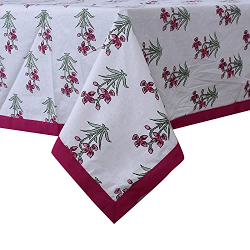 Texstylers Pink White Pure Cotton Floral Jaipuri 4 Seater Center Table Cloth Cover,Style 02(Rectangular) (B09Q93DNH8) Amazon Price History, Amazon Price Tracker